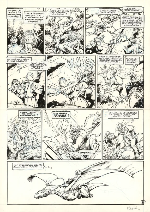 Planche noir et blanc, Trolls de Troy, Histoires trolles (T.1), Jean-Louis Mourier