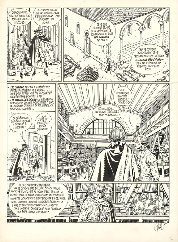 Planche noir et blanc, Giacomo C., Le Masque dans la bouche d'ombre (T.1),  Griffo