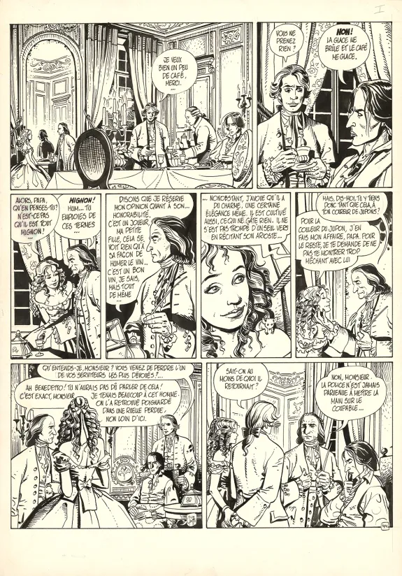 Planche noir et blanc, Giacomo C., Le Masque dans la bouche d'ombre (T.1),  Griffo