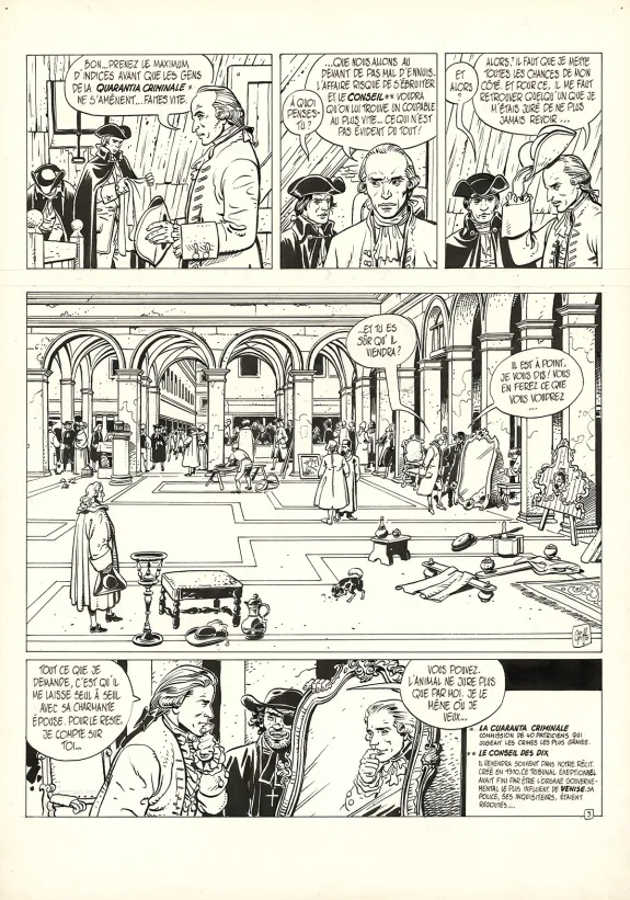 Planche noir et blanc, Giacomo C., Le Masque dans la bouche d'ombre (T.1),  Griffo