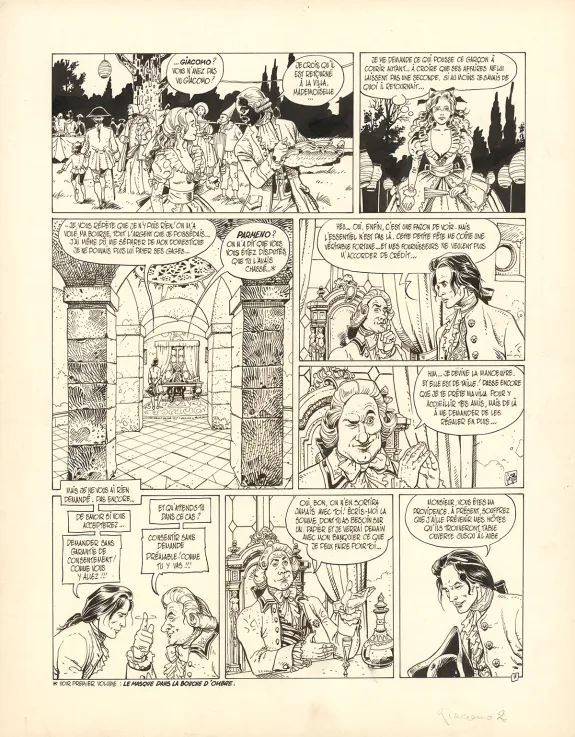 Planche noir et blanc, Giacomo C., La Chute de l'ange (T.2),  Griffo