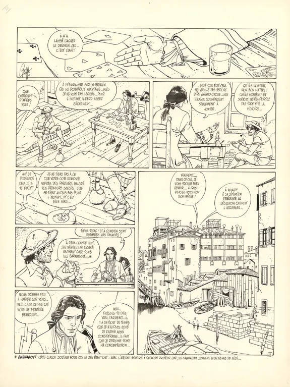 Planche noir et blanc, Giacomo C., La Dame au cœur de suie (T.3),  Griffo