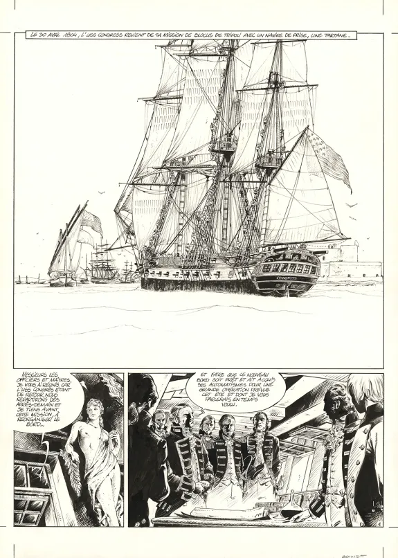 Planche noir et blanc, USS Constitution, Livre III - À terre comme en mer, justice sera faite (T.3), Franck Bonnet