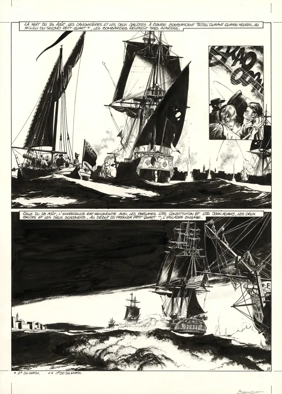 Planche noir et blanc, USS Constitution, Livre III - À terre comme en mer, justice sera faite (T.3), Franck Bonnet