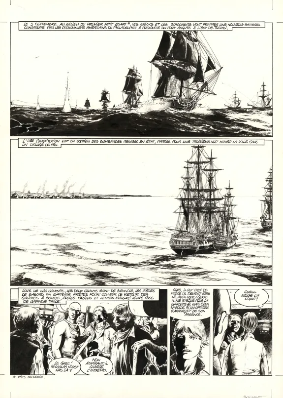 Planche noir et blanc, USS Constitution, Livre III - À terre comme en mer, justice sera faite (T.3), Franck Bonnet