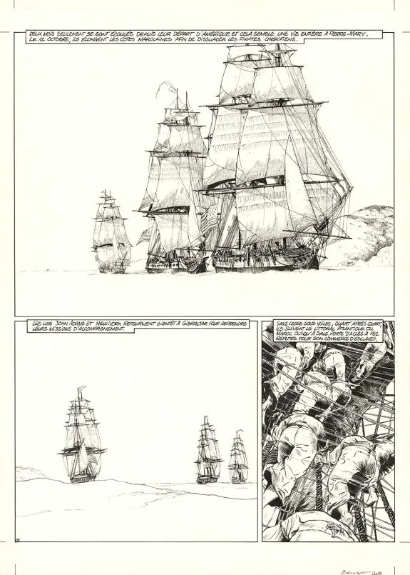 Planche noir et blanc, USS Constitution, Livre III - À terre comme en mer, justice sera faite (T.3), Franck Bonnet