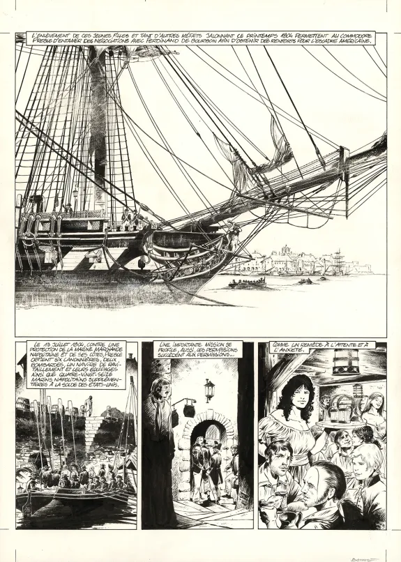 Planche noir et blanc, USS Constitution, Livre III - À terre comme en mer, justice sera faite (T.3), Franck Bonnet