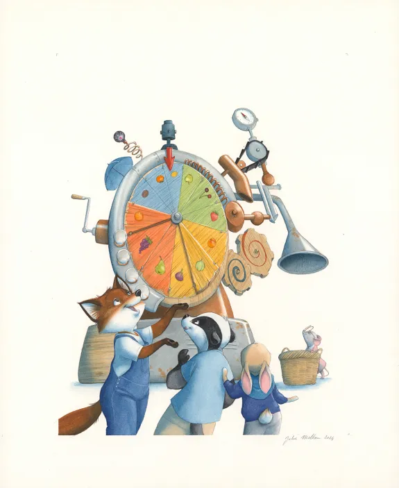 Illustration couleur, Les Géniales inventions de Léonard le renard, Méli-mélo de saison (T.1), Julie Mellan