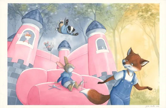 Illustration couleur, Les Géniales inventions de Léonard le renard, Méli-mélo de saison (T.1), Julie Mellan