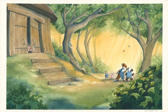 Illustration couleur, Les Géniales inventions de Léonard le renard, Méli-mélo de saison (T.1), Julie Mellan