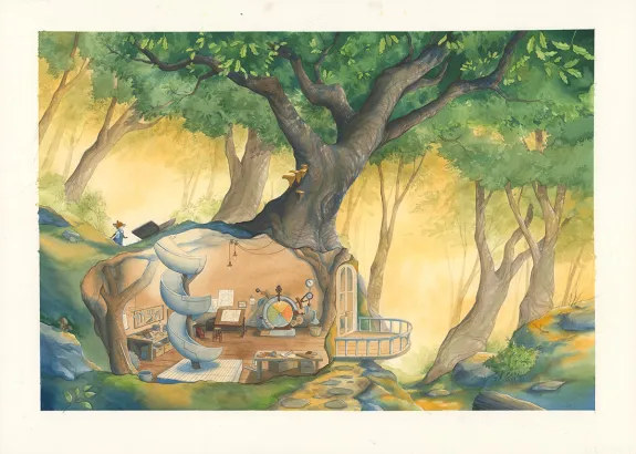 Colored illustration, Les Géniales inventions de Léonard le renard, Méli-mélo de saison (T.1), Julie Mellan