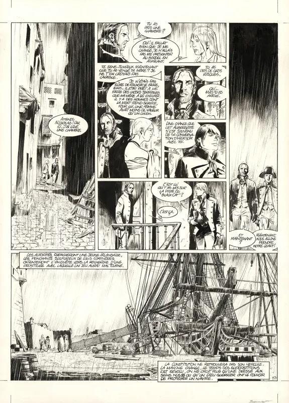 Planche noir et blanc, USS Constitution, Livre III - À terre comme en mer, justice sera faite (T.3), Franck Bonnet