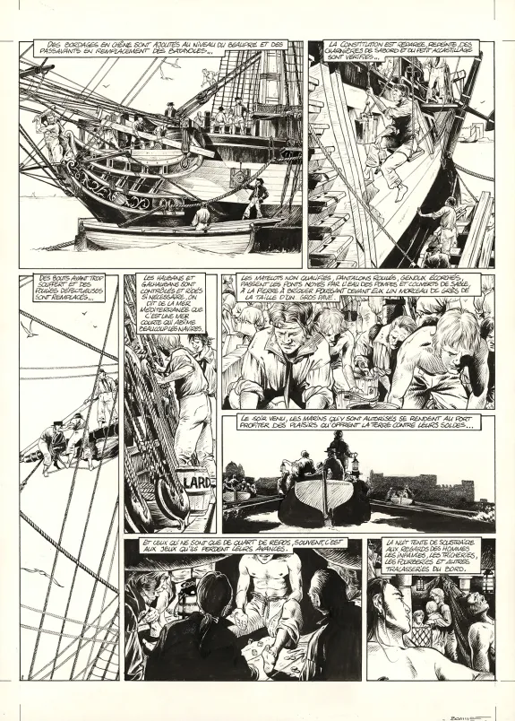 Planche noir et blanc, USS Constitution, Livre II - Il y a deux justices en mer, celle des gradés et celle des sans grades (T.2), Franck Bonnet
