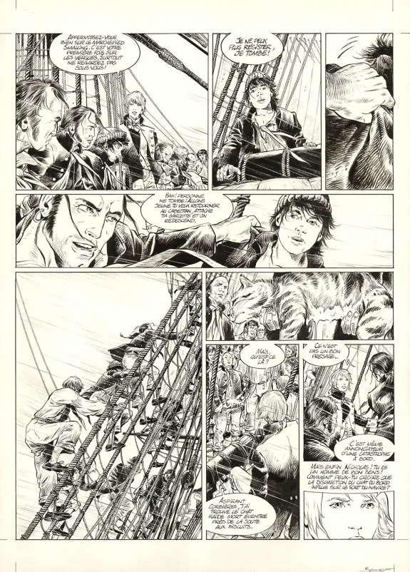 Planche noir et blanc, USS Constitution, Livre II - Il y a deux justices en mer, celle des gradés et celle des sans grades (T.2), Franck Bonnet