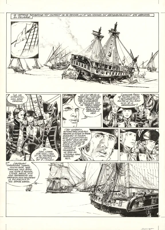 Planche noir et blanc, USS Constitution, Livre I - La Justice à terre est souvent pire qu'en mer (T.1), Franck Bonnet