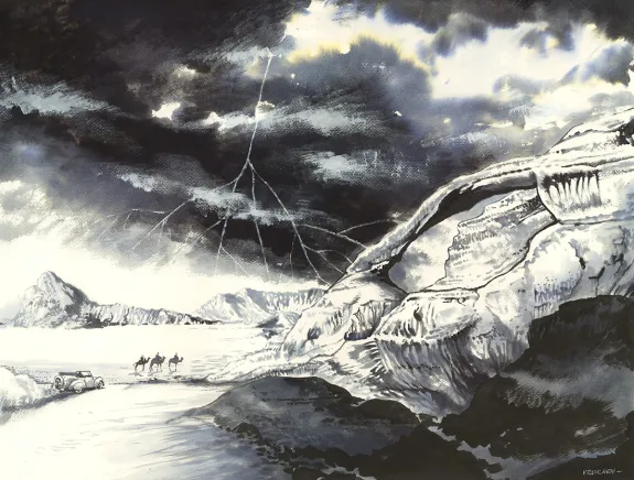Illustration noir et blanc, Les Enfants du ciel, Bernard Vrancken