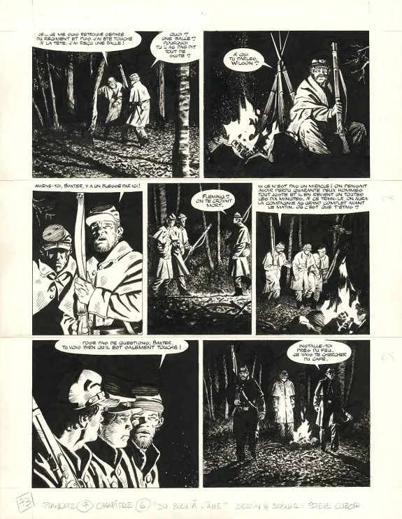 Planche noir et blanc, Le Combat d'Henry Fleming, Steve Cuzor