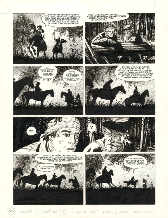 Planche noir et blanc, Le Combat d'Henry Fleming, Steve Cuzor