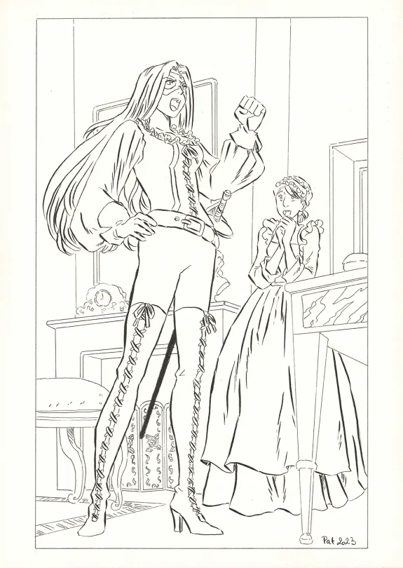 Illustration noir et blanc, La Rose écarlate , Patricia  Lyfoung 