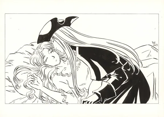 Illustration noir et blanc, La Rose écarlate , Patricia  Lyfoung 