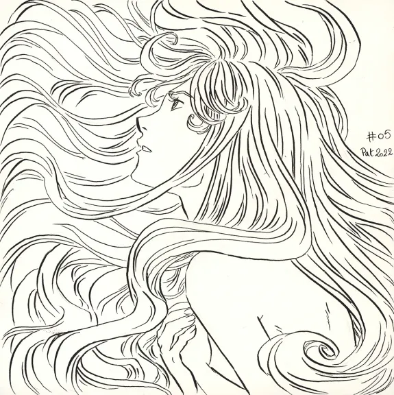 Illustration noir et blanc, La Rose écarlate , Patricia  Lyfoung 