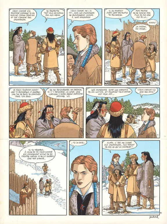 Colored original page, Plume aux Vents, Beau-Ténébreux (T.3), André Juillard