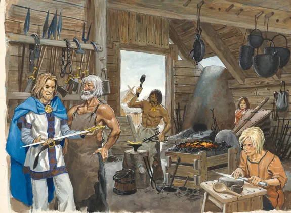 Illustration couleur, La Vie privée des Hommes, Au Temps des Vikings (T.15), Pierre Joubert