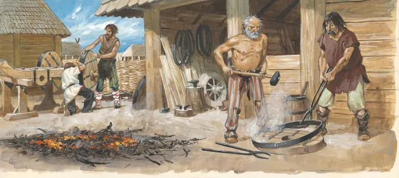 Colored illustration, La Vie privée des Hommes, Au Temps des Vikings (T.15), Pierre Joubert
