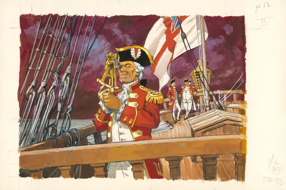 Illustration couleur, La Vie privée des Hommes, Au temps de Louis XV et des guerres en dentelle... (T.24), Pierre Joubert