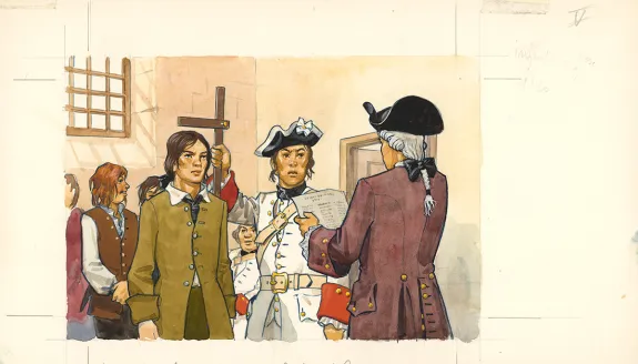 Illustration couleur, La Vie privée des Hommes, Au temps de Louis XV et des guerres en dentelle... (T.24), Pierre Joubert