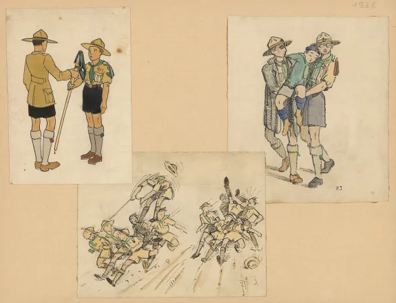 Illustration couleur, Du temps que j'étais "Boiscout", Pierre Joubert