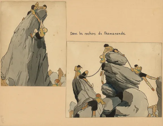 Colored illustration, Du temps que j'étais "Boiscout", Pierre Joubert