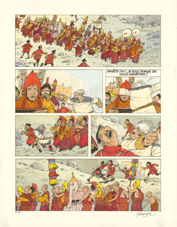 Colored original page, Les Chevaux du vent, Seconde partie, Jean-Claude Fournier