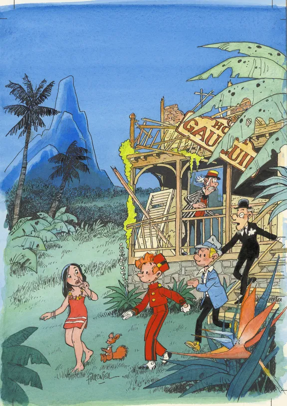 Illustration couleur, Spirou et Fantasio, Jean-Claude Fournier