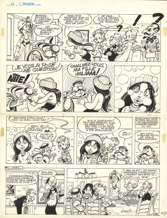 Planche noir et blanc, Spirou et Fantasio, L'Ankou (T.27), Jean-Claude Fournier
