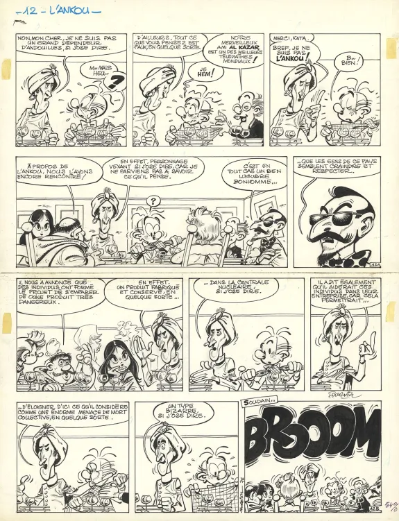 Planche noir et blanc, Spirou et Fantasio, L'Ankou (T.27), Jean-Claude Fournier