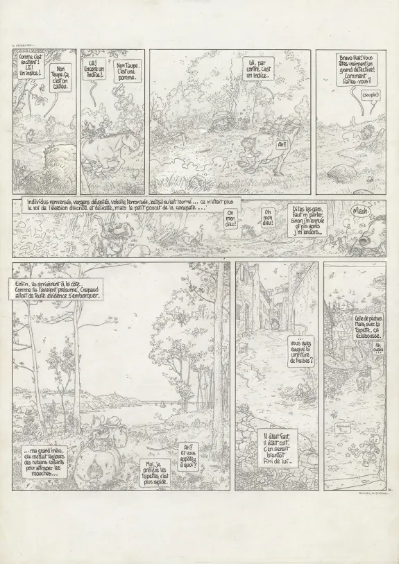 Planche noir et blanc, Le Vent dans les Sables , L'Invitation au voyage (T.1), Michel Plessix