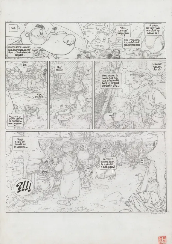 Planche noir et blanc, Le Vent dans les Sables , L'Invitation au voyage (T.1), Michel Plessix