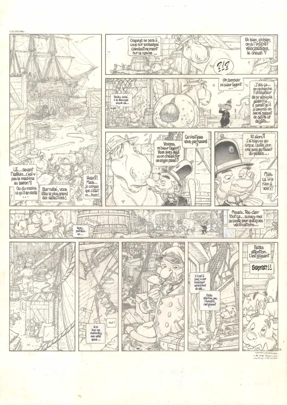 Planche noir et blanc, Le Vent dans les Sables , L'Invitation au voyage (T.1), Michel Plessix
