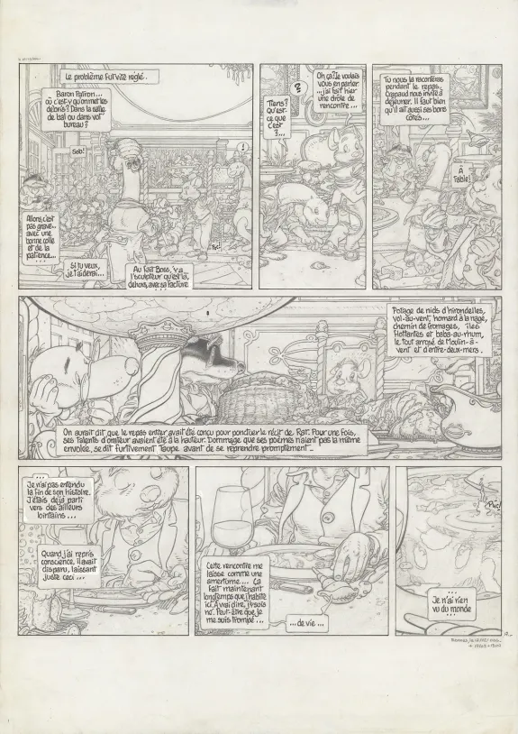 Planche noir et blanc, Le Vent dans les Sables , L'Invitation au voyage (T.1), Michel Plessix