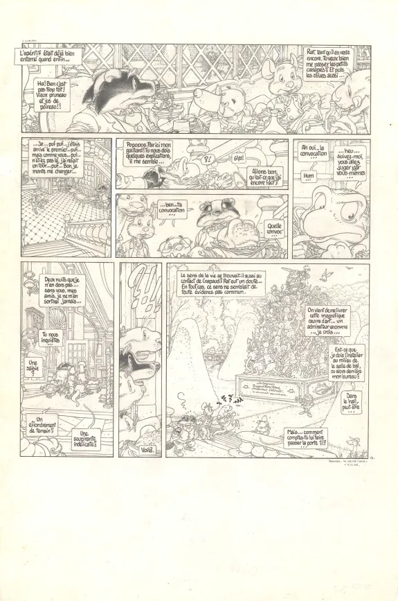 Planche noir et blanc, Le Vent dans les Sables , L'Invitation au voyage (T.1), Michel Plessix