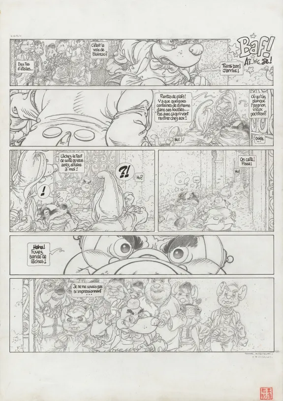 Black and white original page, Le Vent dans les Sables , Du Souk dans la Casbah (T.5), Michel Plessix