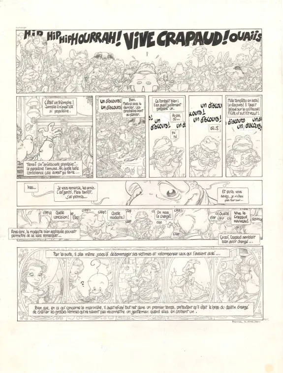 Planche noir et blanc, Le Vent dans les Saules , Foutoir au manoir (T.4), Michel Plessix
