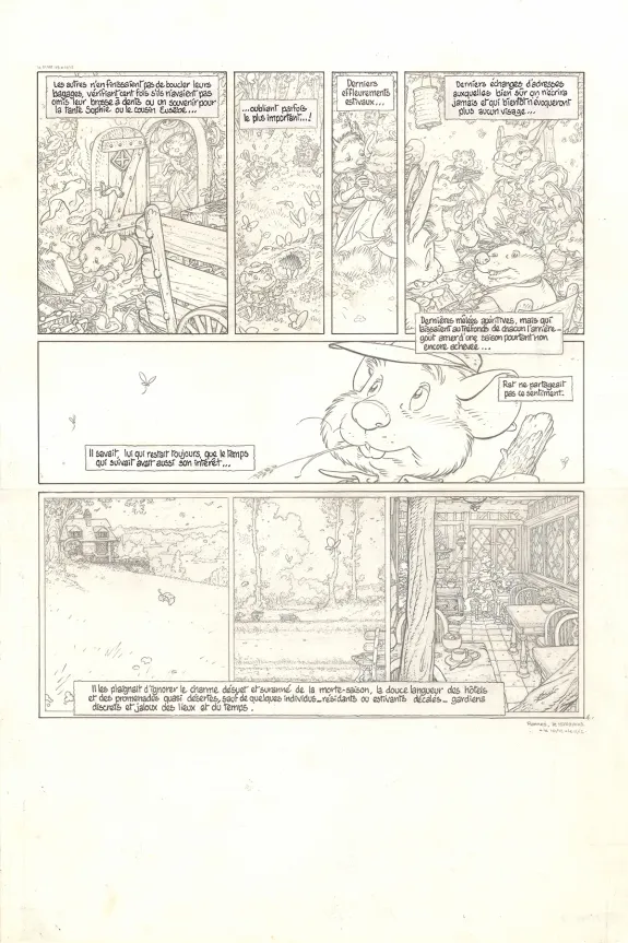 Planche noir et blanc, Le Vent dans les Sables , L'Invitation au voyage (T.1), Michel Plessix