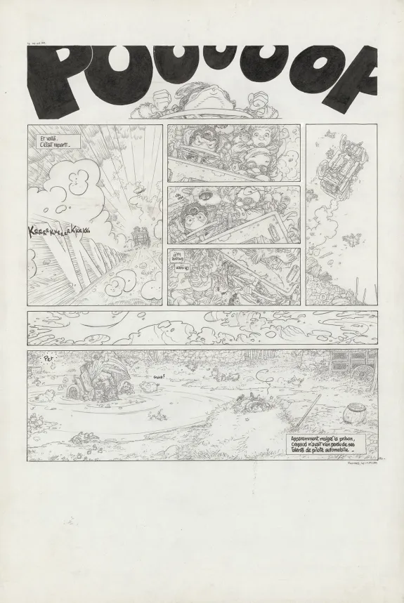 Planche noir et blanc, Le Vent dans les Saules , Foutoir au manoir (T.4), Michel Plessix