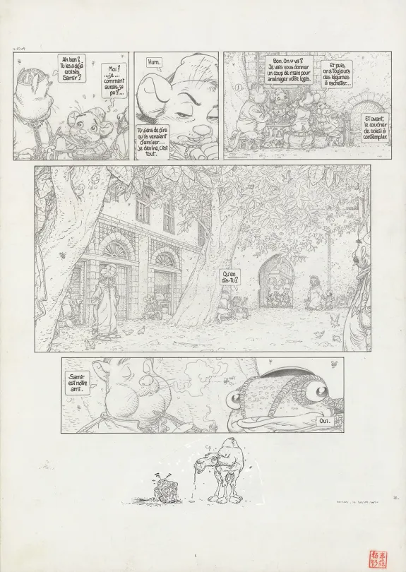 Planche noir et blanc, Le Vent dans les Sables , La Tentation du Désert (T.3), Michel Plessix