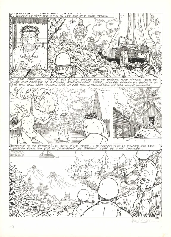 Planche noir et blanc, Adler, La Jungle rouge (T.7), René Sterne