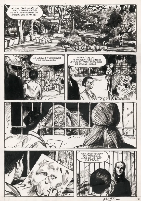 Planche noir et blanc, La Dernière Reine, Jean-Marc Rochette