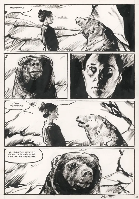 Black and white original page, La Dernière Reine, Jean-Marc Rochette