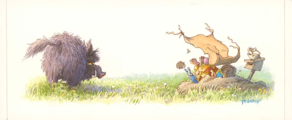 Illustration couleur, La Famille Passiflore , L'Omelette géante , Loïc Jouannigot